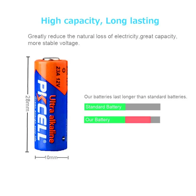 20PCS 12V 23A 23AE 23GA Alkaline Dry Batteries Primary battery for LED light, keyless car remote control