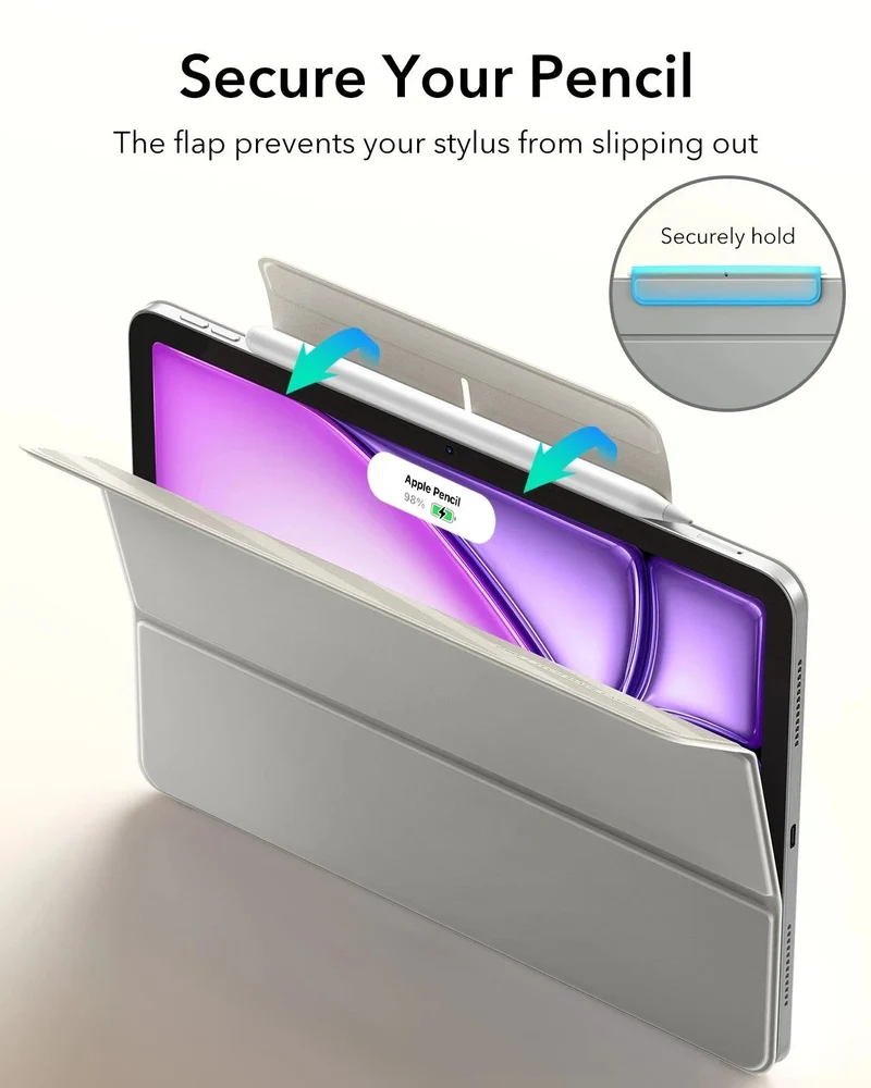 iPad Air 13" (M4) 2026 Rebound Magnetic Case - Grey