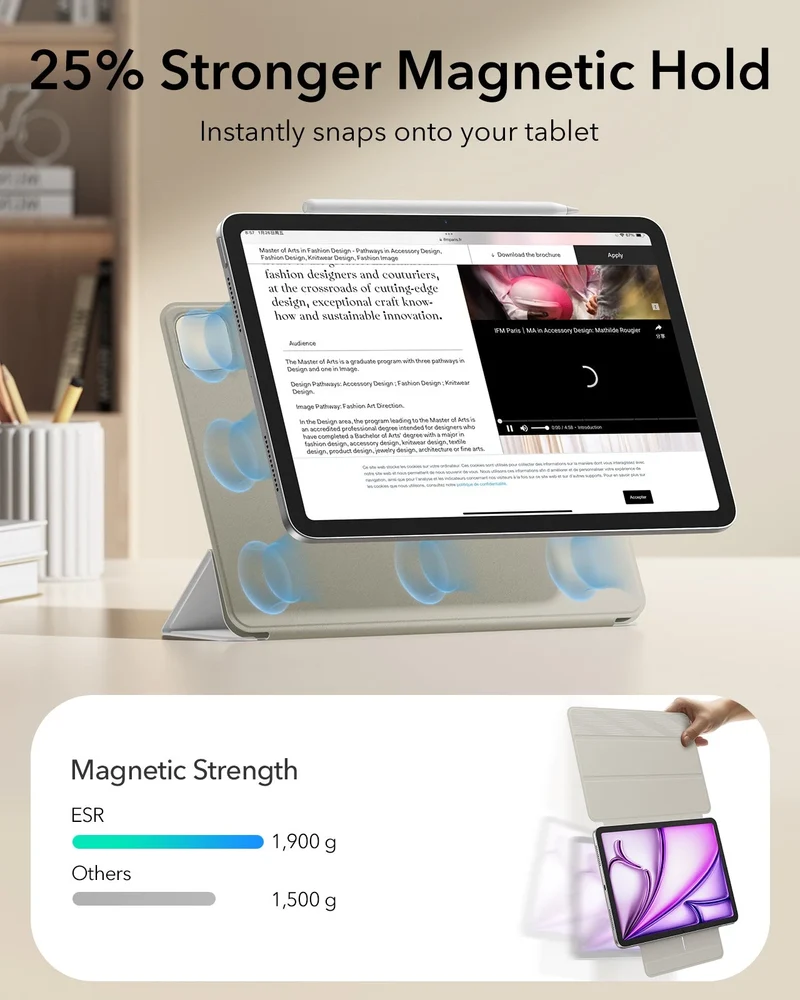 iPad Air 13ʺ (2024) Rebound Magnetic Case - Brilliant White