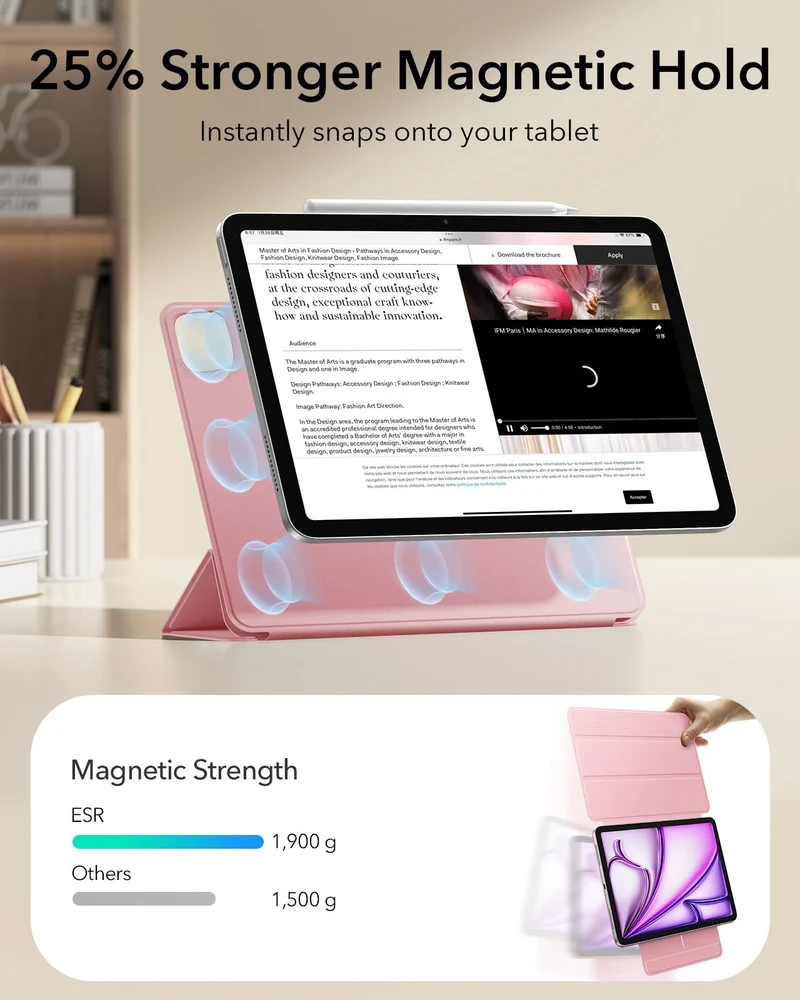 iPad Air 13" (2025) Rebound Magnetic Case - Pink