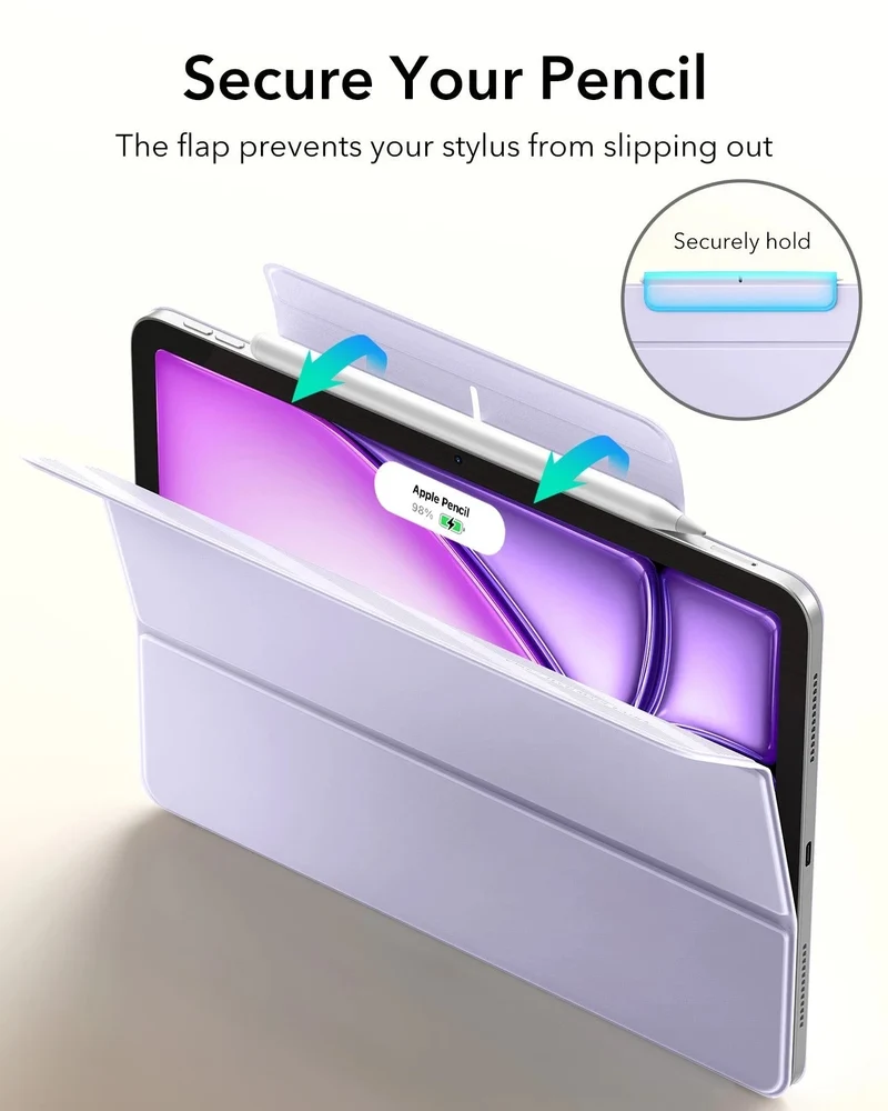 iPad Air 13" (M4) 2026 Rebound Magnetic Case - Light Purple