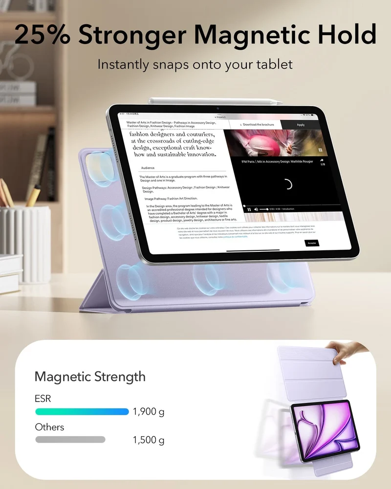iPad Air 13" (2025) Rebound Magnetic Case - Light Purple