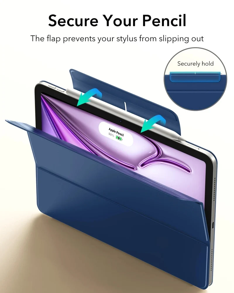 iPad Air 13" (M4) 2026 Rebound Magnetic Case - Navy Blue