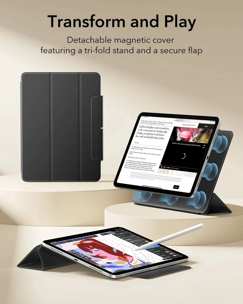 iPad Air 13" (M4) 2026 Rebound Magnetic Case - Black