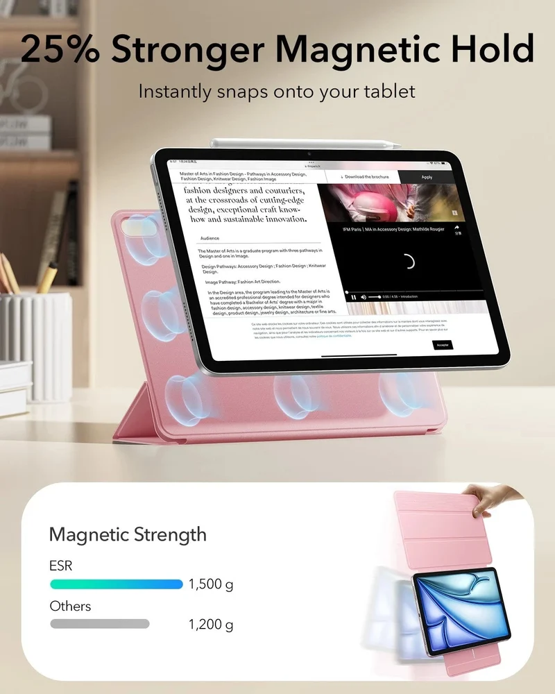 iPad Air 11" (M4) 2026 Rebound Magnetic Case - Pink