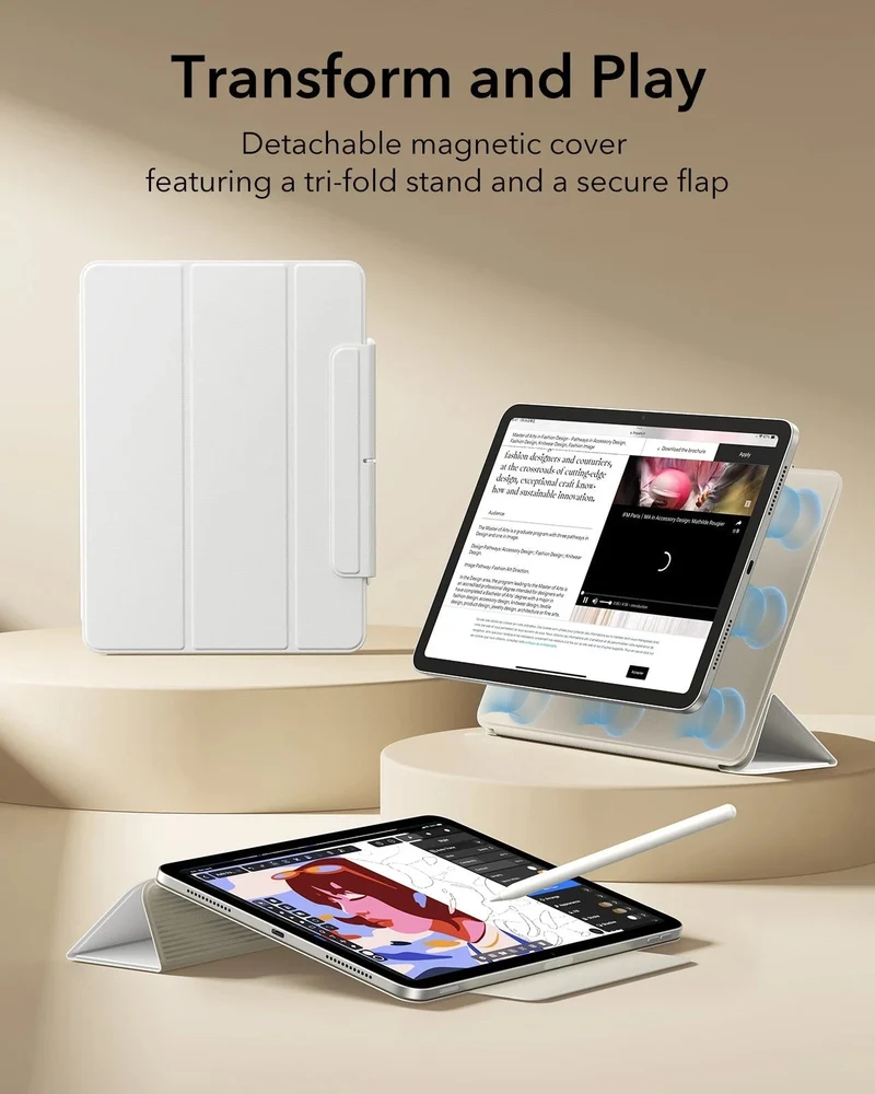 iPad Air 11" (M4) 2026 Rebound Magnetic Case - Brilliant White