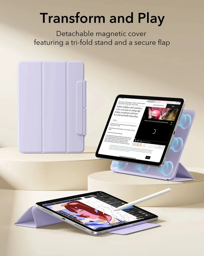 iPad Air 11" (M4) 2026 Rebound Magnetic Case - Light Purple