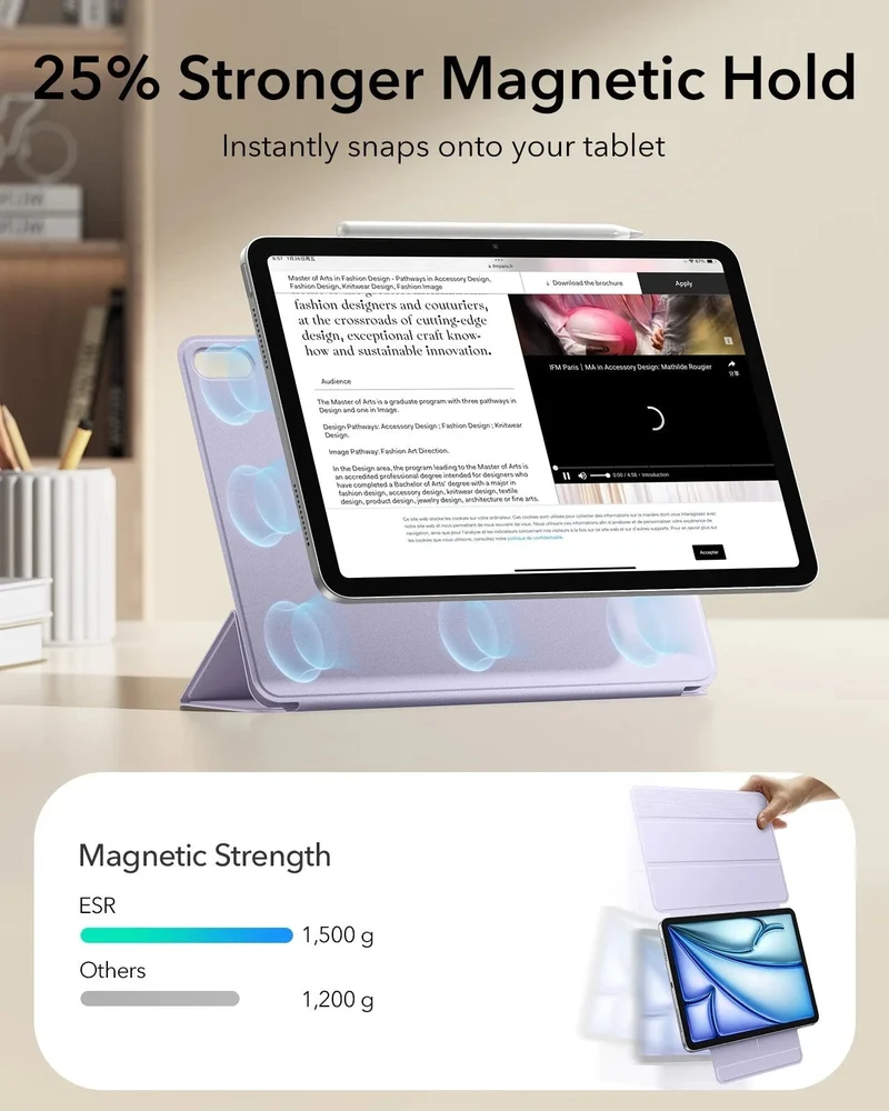 iPad Air 11" (M4) 2026 Rebound Magnetic Case - Light Purple