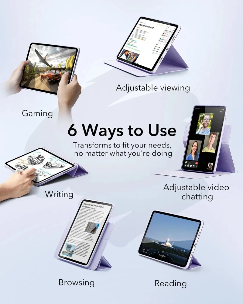 iPad Air 13" (M4) 2026 Rebound Hybrid Case 360 - Light Purple