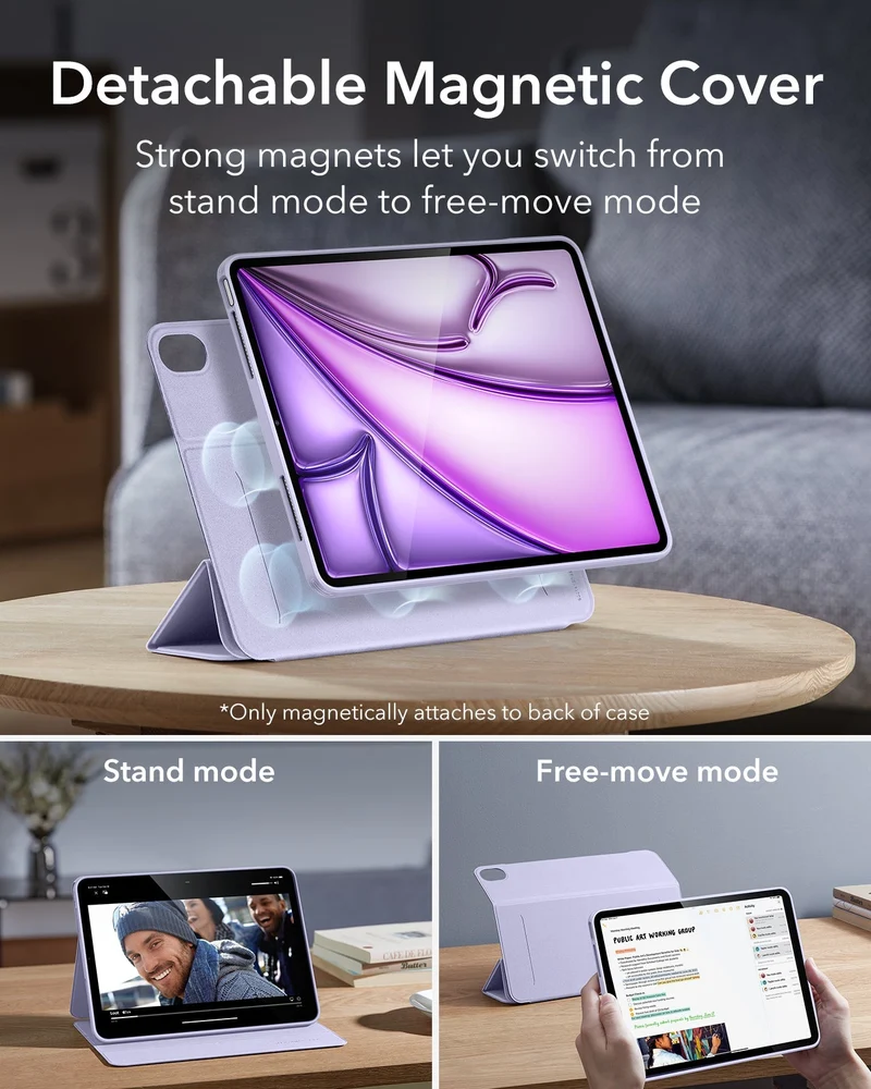 iPad Air 13" (M4) 2026 Rebound Hybrid Case 360 - Light Purple