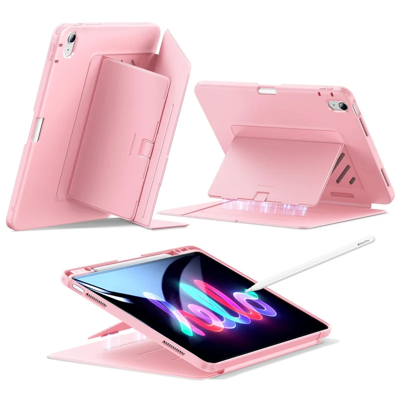 iPad Air 13" (M4) 2026 Flip Magnetic Case with Pencil Holder - Pink
