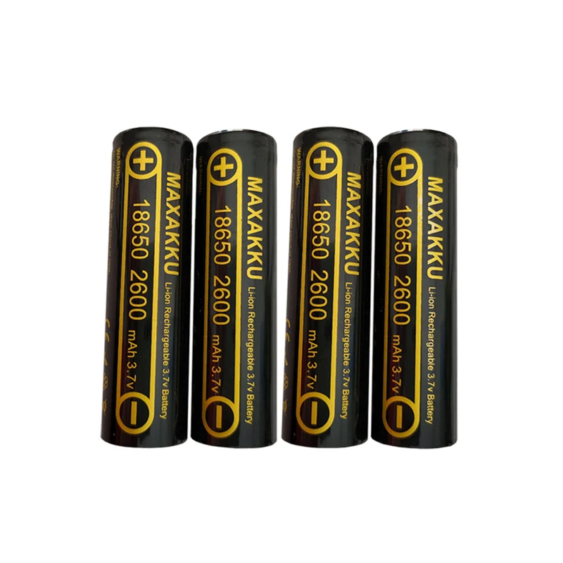 2 pcs 3.7V 2600mAh 18650 Battery For Flashlight Headlight Handheld Fan Mobile Power Bank