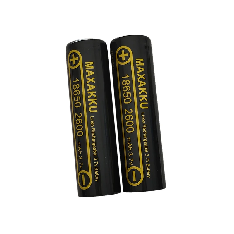 2 pcs 3.7V 2600mAh 18650 Battery For Flashlight Headlight Handheld Fan Mobile Power Bank