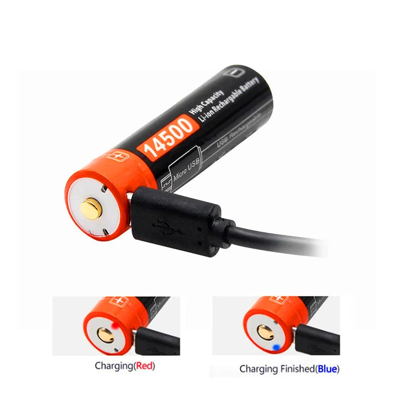 14500 750 mAh 3.7V USB li-ion battery Actual capacity USB DC charging advanced intelligent battery