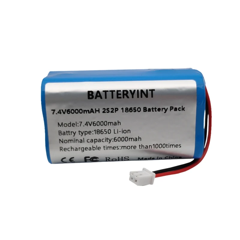 18650 7.4V lithium battery 3600mAh accupack speaker protection board with XH 2.54-2P connector