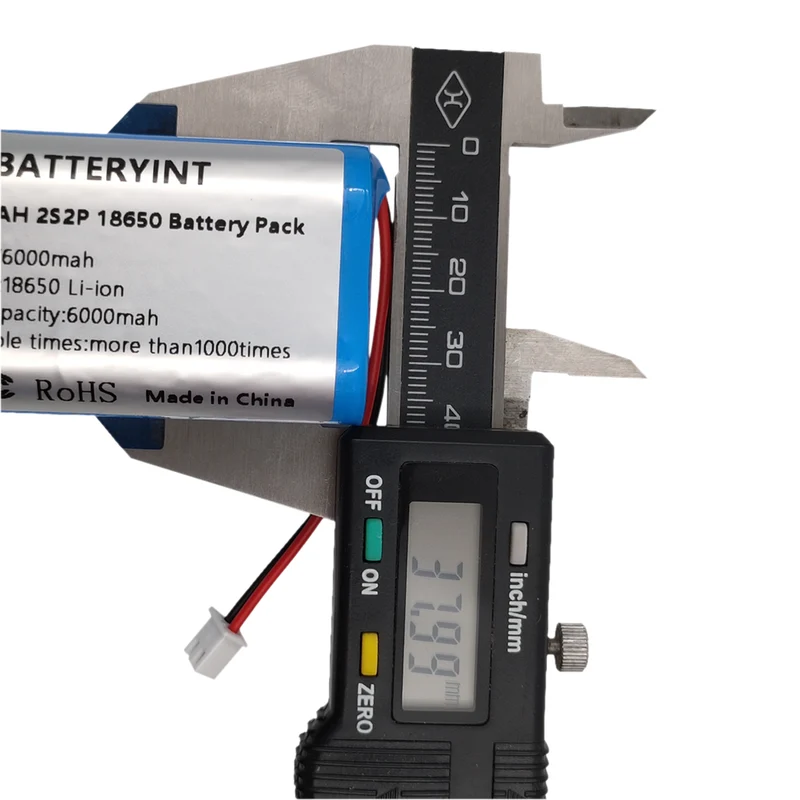 18650 7.4V lithium battery 3600mAh accupack speaker protection board with XH 2.54-2P connector