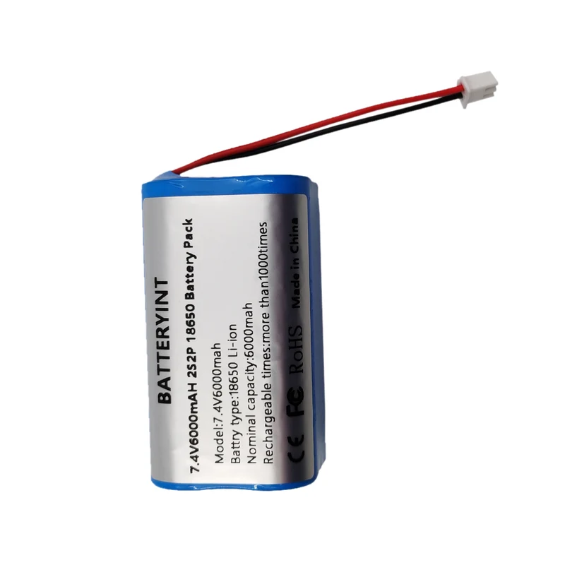 18650 7.4V lithium battery 3600mAh accupack speaker protection board with XH 2.54-2P connector