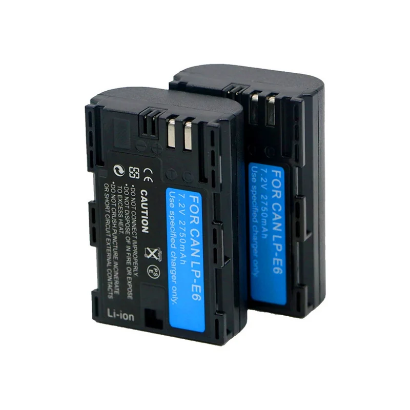 2 pieces 7.2v 2650mAh battery for Canon EOS 60Da 70D 80D 90D