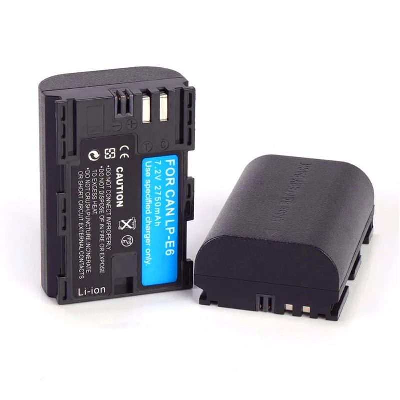 2 pieces 7.2v 2650mAh battery for Canon EOS 60Da 70D 80D 90D