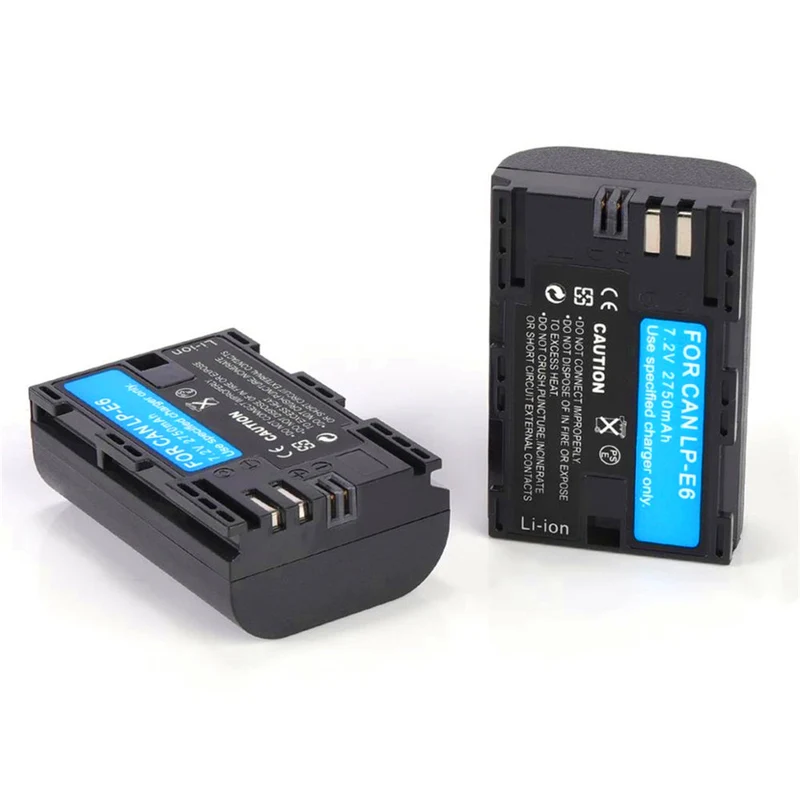 2 pieces 7.2v 2650mAh battery for Canon EOS 60Da 70D 80D 90D