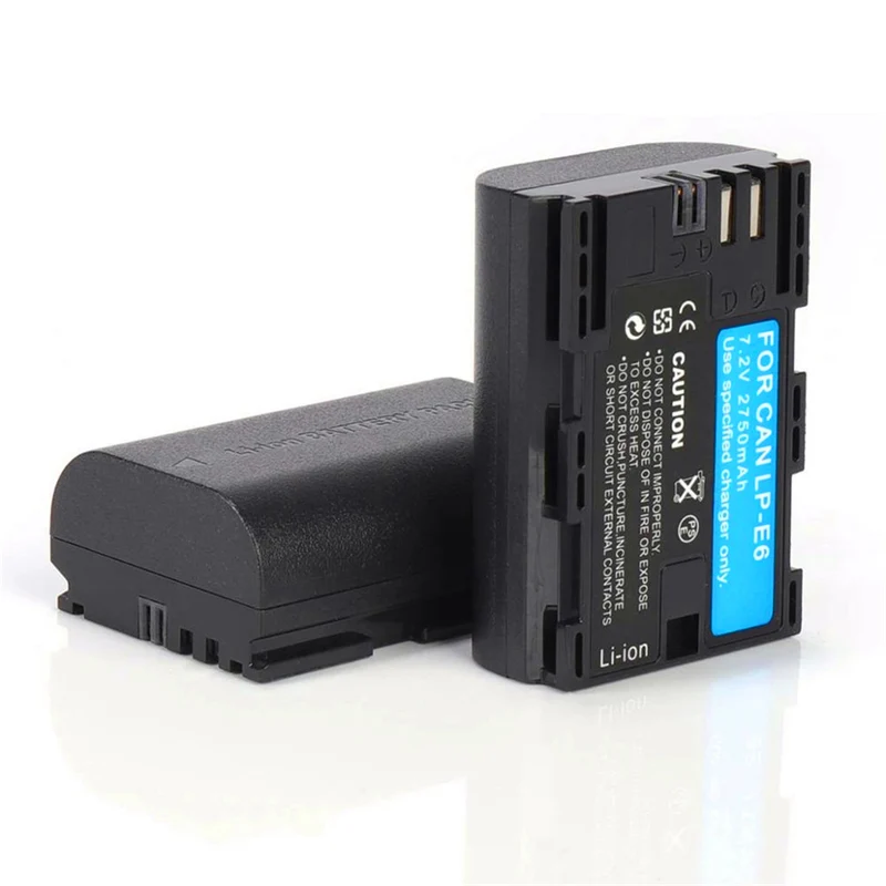 2 pieces 7.2v 2650mAh battery for Canon EOS 60Da 70D 80D 90D