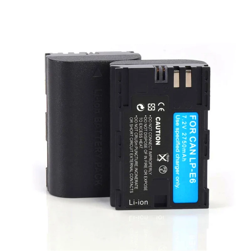 2 pieces 7.2v 2650mAh battery for Canon EOS 60Da 70D 80D 90D