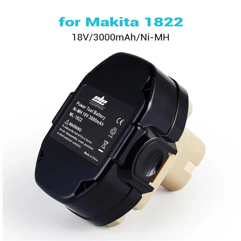 18V 3000mAh Ni-MH battery for Makita 1822 1823 1834 1835 192827-3 192829-9 193159-1 193140-2 193102-0