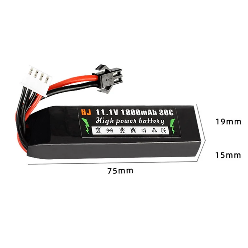 11.1v 1800mAh 451865 li-polymer battery for Gel Ball Blaster Toy Gun Jinming Gen8 M4a1 SCAR