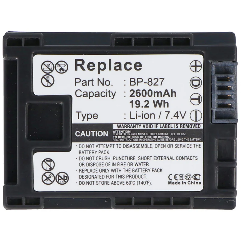 7.4v 2400mahfor Canon BP-819, BP-819 B, BP-819 S
