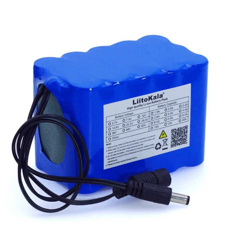 Liitokala 18650 Li-ion battery 12.6 V 10000 mAh with BMS Circuit Protection Board DC 5.5 * 2.1 mm emergency power supply