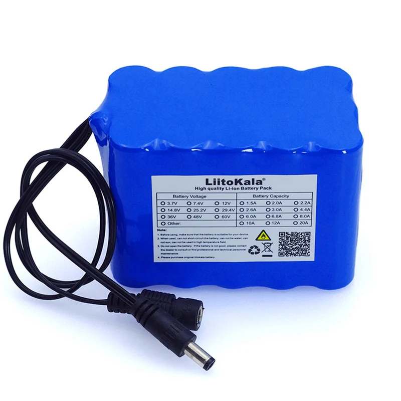 Liitokala 18650 Li-ion battery 12.6 V 10000 mAh with BMS Circuit Protection Board DC 5.5 * 2.1 mm emergency power supply