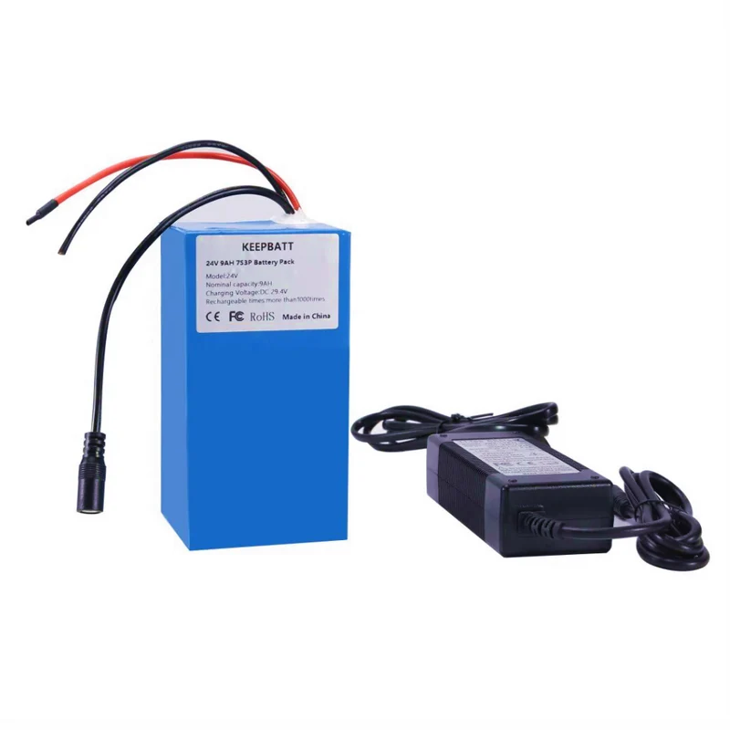 24V 25.2V 9Ah 7S3P 9000mAh 18650 Battery Pack Ebike With 29.4V charger