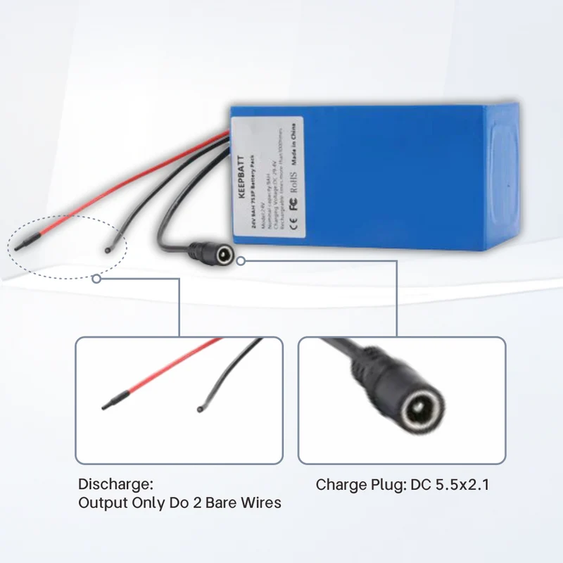 24V 25.2V 9Ah 7S3P 9000mAh 18650 Battery Pack Ebike With 29.4V charger