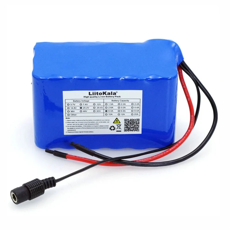 Liitokala 18650 battery 24V 6Ah 6S3P 6000mAh electric bike moped / electric / Li ion battery with 25.2V BMS protection