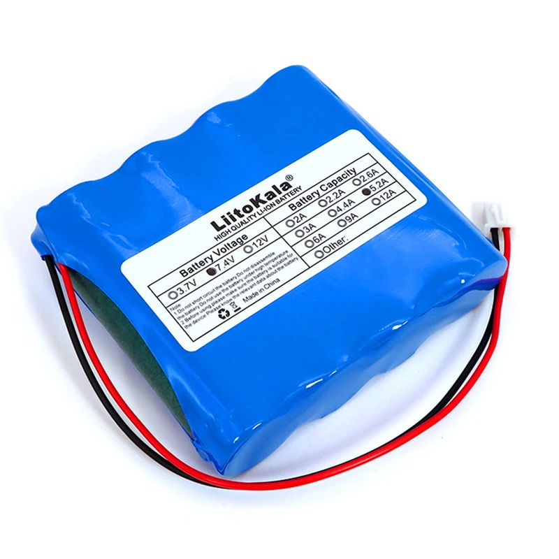 Liitokala 18650 Lithium Battery Pack 7.4V 2S 2P 5.2ah Fishing LED Light Bluetooth Speaker 8.4V Emergency DIY Batteries with PCB
