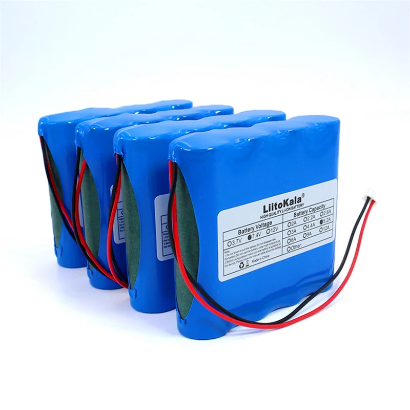 Liitokala 18650 Lithium Battery Pack 7.4V 2S 2P 5.2ah Fishing LED Light Bluetooth Speaker 8.4V Emergency DIY Batteries with PCB