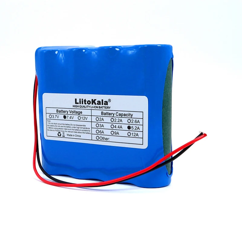Liitokala 18650 Lithium Battery Pack 7.4V 2S 2P 5.2ah Fishing LED Light Bluetooth Speaker 8.4V Emergency DIY Batteries with PCB