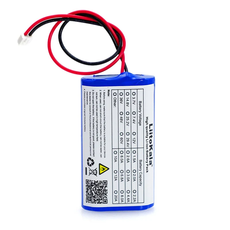 LiitoKala Lithium Battery Pack 3.7V 5200mah 18650 Fishing LED Light Bluetooth Speaker 4.2V Emergency DIY Batteries + 2P Plug