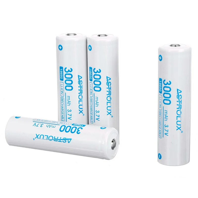 4pcs 3000 mAh 3.7 V 18650 unprotected Li-Ion battery Rechargeable lithium power cell 9.6 A high performance