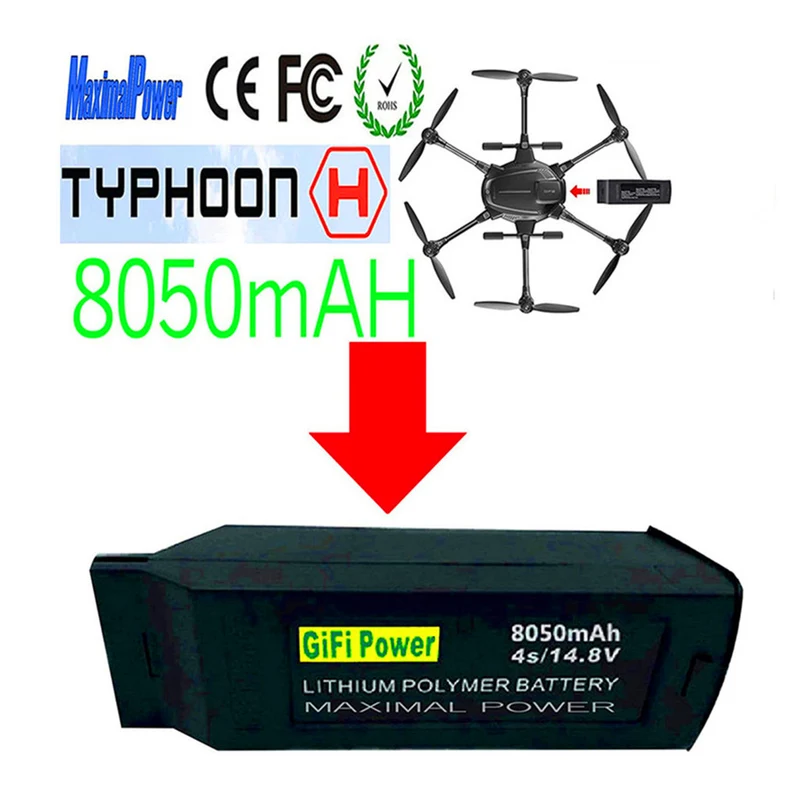 14.8V 8050mAh 4S Lipo Battery for Yuneec Typhoon H H480 Wb Drone