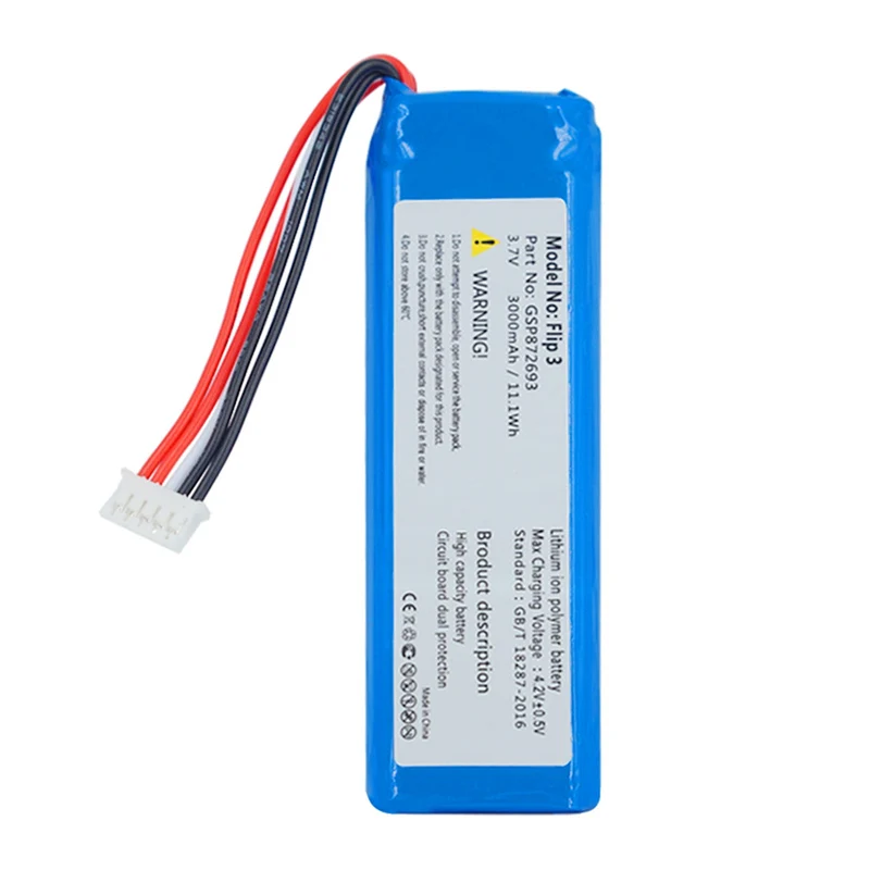 3.7 V 3000 mAh high quality battery for JBL Flip 3 Flip 3 GRAY GSP872693 P763098 03