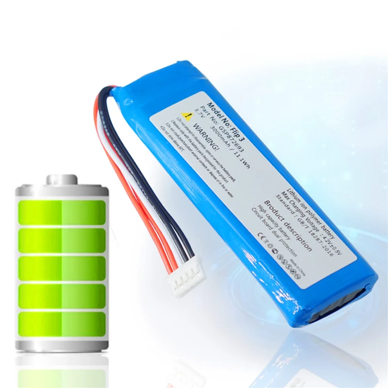 3.7 V 3000 mAh high quality battery for JBL Flip 3 Flip 3 GRAY GSP872693 P763098 03