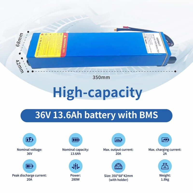 36V 10.5 Ah Scooter Battery Pack Accumulator for Electric Scooter BMS Board Hardware version