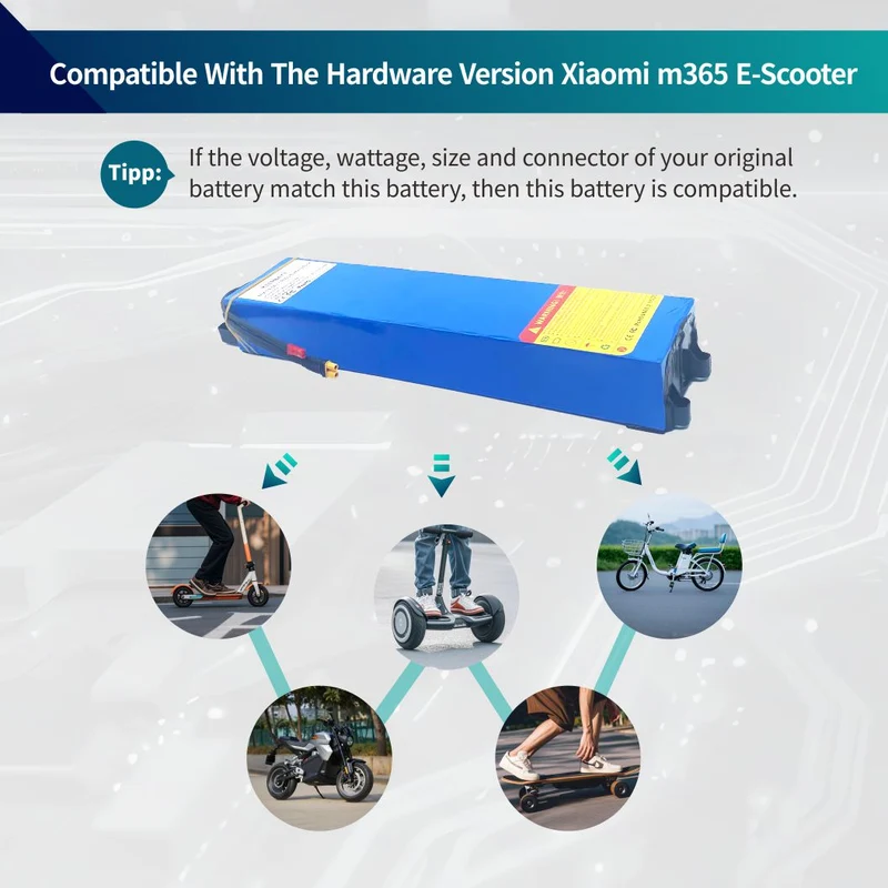 36V 10.5 Ah Scooter Battery Pack Accumulator for Electric Scooter BMS Board Hardware version