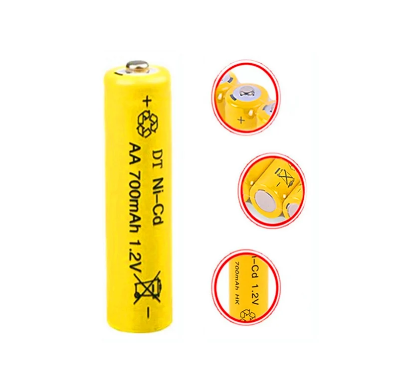 2pcs / lot NI-CD AA 1.2V 700mAh Rechargeable Battery for Outdoor Gutter Garden Outdoor Lawn Fence Wall led Solar lamp
