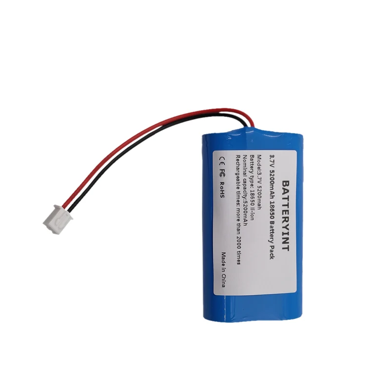 2PCS 3.7V 18650 Lithium Battery Packs 5200mAh Rechargeable Battery Fishing LED Light Bluetooth Speaker XH-2P Connector
