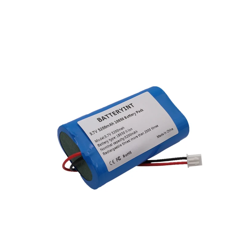 2PCS 3.7V 18650 Lithium Battery Packs 5200mAh Rechargeable Battery Fishing LED Light Bluetooth Speaker XH-2P Connector