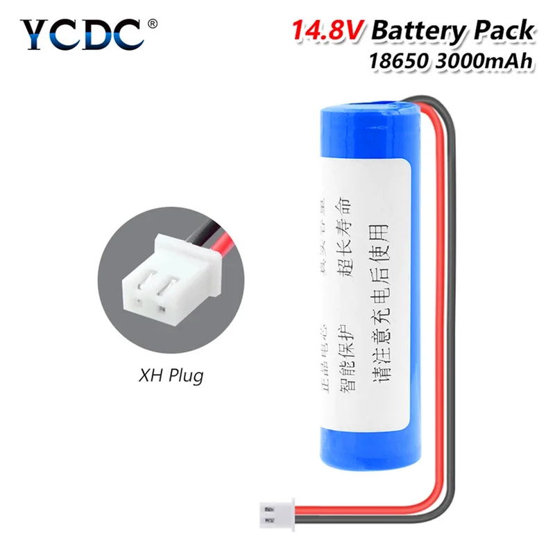3.7V 3000mAh 18650 Li-ion Battery XH 2.54mm 2pin Connector For Rc Boot DIY Power Bank