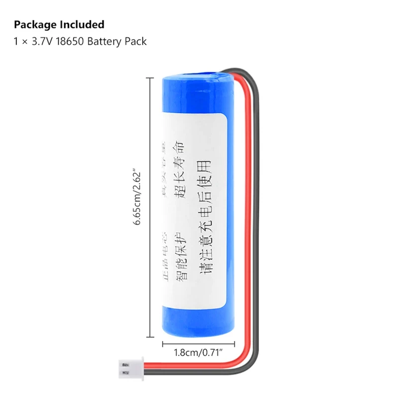 3.7V 3000mAh 18650 Li-ion Battery XH 2.54mm 2pin Connector For Rc Boot DIY Power Bank