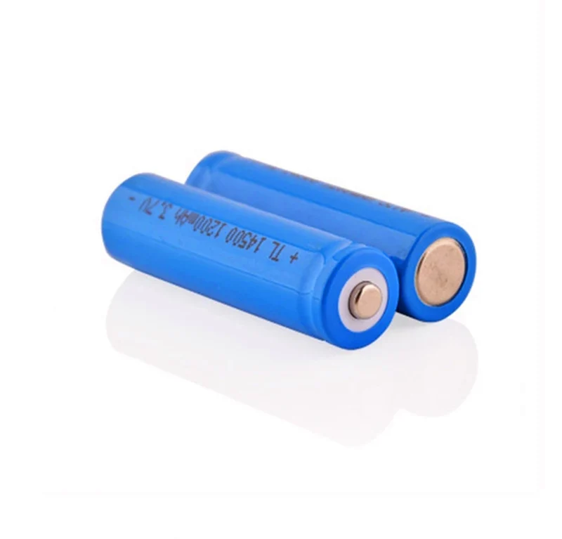 2 PIECES / LOT AA 14500 1200mah 3.7V lithium-ion rechargeable batteries